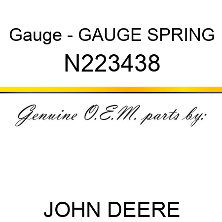Gauge - GAUGE, SPRING N223438