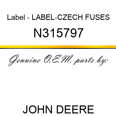 Label - LABEL-CZECH, FUSES N315797