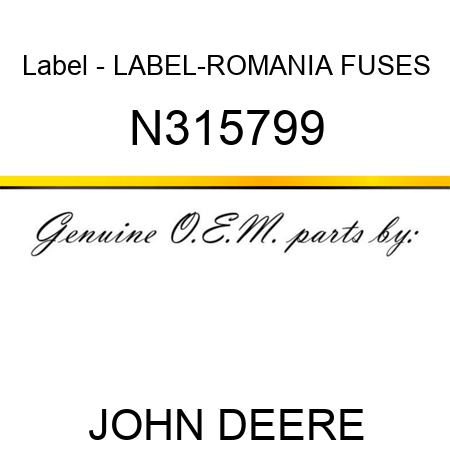 Label - LABEL-ROMANIA, FUSES N315799