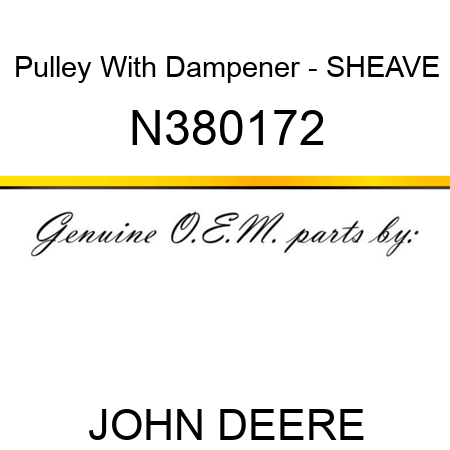 Pulley With Dampener - SHEAVE N380172