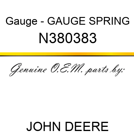 Gauge - GAUGE, SPRING N380383