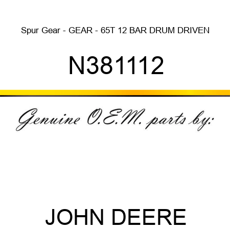 Spur Gear - GEAR - 65T, 12 BAR DRUM DRIVEN N381112