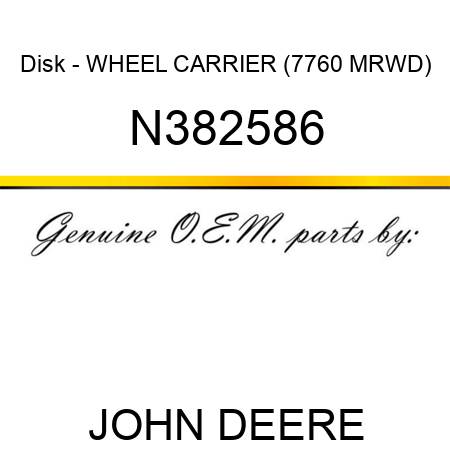 Disk - WHEEL CARRIER (7760 MRWD) N382586