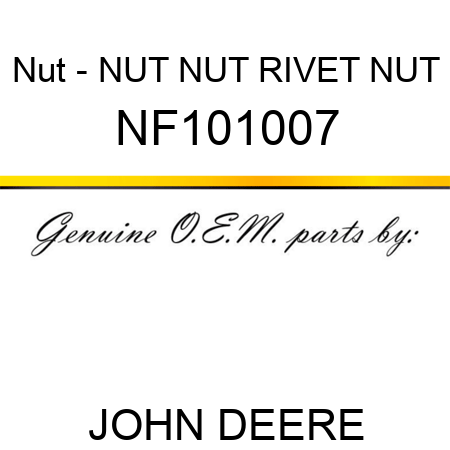 Nut - NUT, NUT, RIVET NUT NF101007