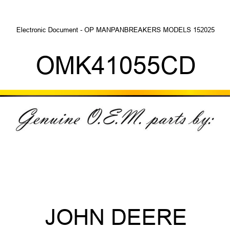 Electronic Document - OP MAN,PANBREAKERS MODELS 15,20,25 OMK41055CD
