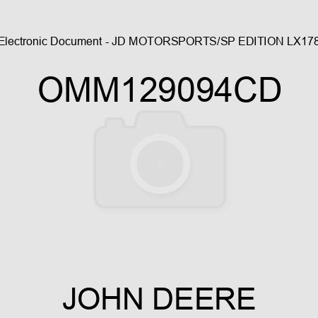 Electronic Document - JD MOTORSPORTS/SP EDITION LX178 OMM129094CD