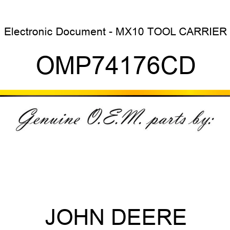 Electronic Document - MX10 TOOL CARRIER OMP74176CD