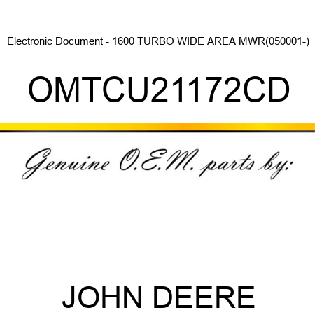 Electronic Document - 1600 TURBO WIDE AREA MWR(050001-) OMTCU21172CD