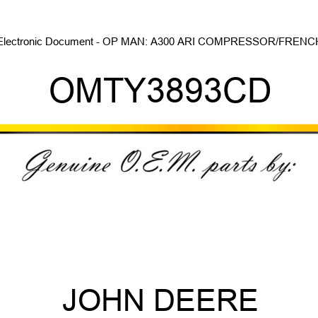 Electronic Document - OP MAN: A300 ARI COMPRESSOR/FRENCH OMTY3893CD