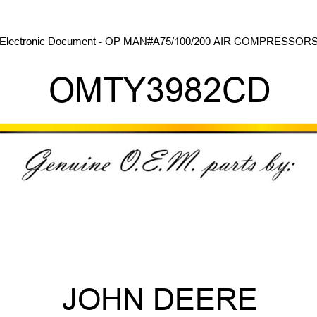 Electronic Document - OP MAN,#A75/100/200 AIR COMPRESSORS OMTY3982CD