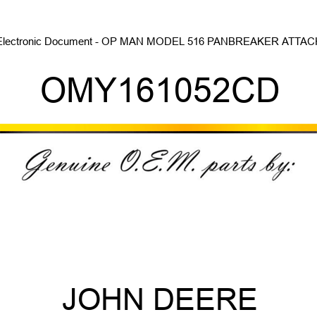 Electronic Document - OP MAN, MODEL 516 PANBREAKER ATTACH OMY161052CD