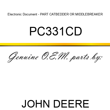 Electronic Document - PART CAT,BEDDER OR MIDDLEBREAKER PC331CD