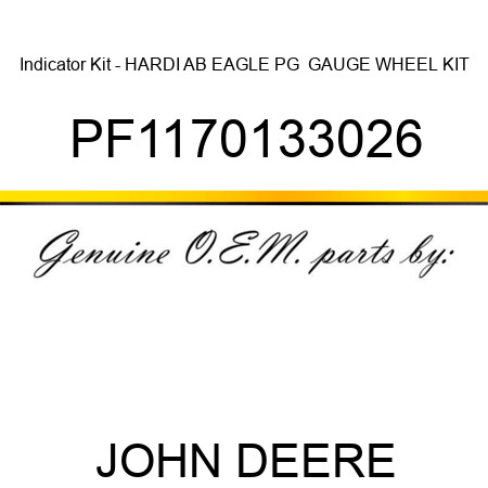 Indicator Kit - HARDI AB EAGLE PG+ GAUGE WHEEL KIT PF1170133026