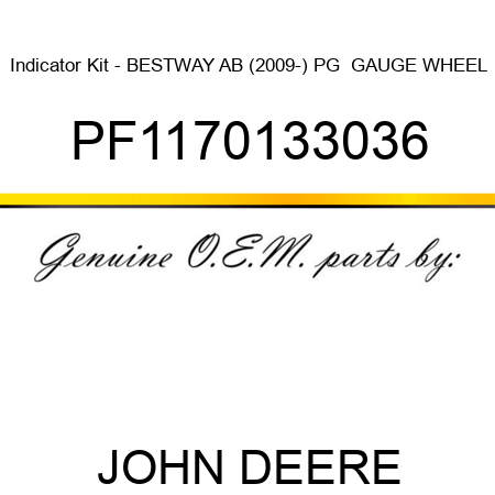 Indicator Kit - BESTWAY AB (2009-) PG+ GAUGE WHEEL PF1170133036