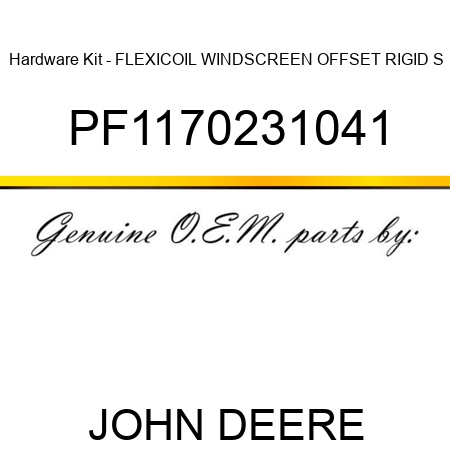 Hardware Kit - FLEXICOIL WINDSCREEN OFFSET RIGID S PF1170231041