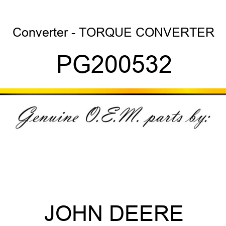 Converter - TORQUE CONVERTER PG200532