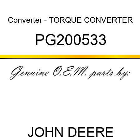 Converter - TORQUE CONVERTER PG200533