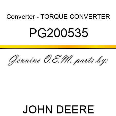 Converter - TORQUE CONVERTER PG200535