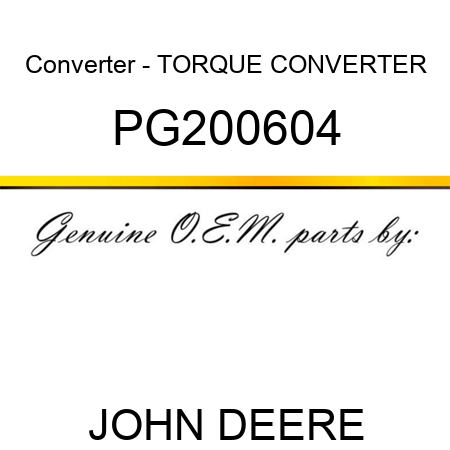 Converter - TORQUE CONVERTER PG200604