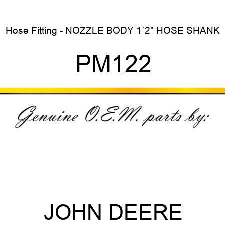 Hose Fitting - NOZZLE BODY, 1`2