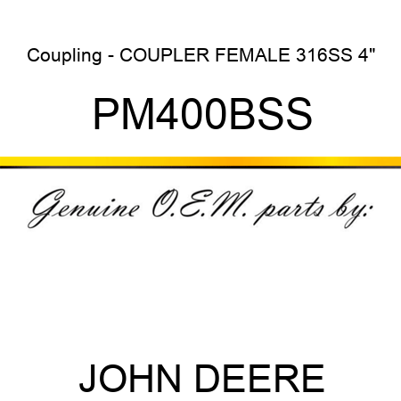 Coupling - COUPLER FEMALE 316SS 4