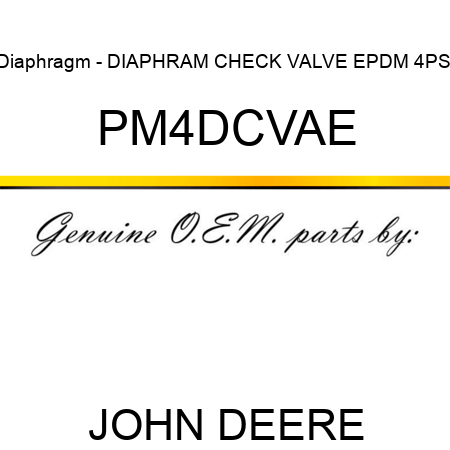 Diaphragm - DIAPHRAM CHECK VALVE, EPDM, 4PSI PM4DCVAE