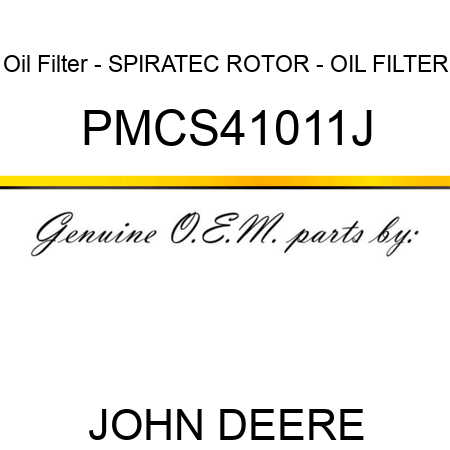 Oil Filter - SPIRATEC ROTOR - OIL FILTER PMCS41011J