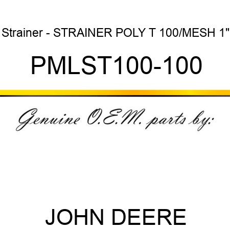 Strainer - STRAINER POLY T 100/MESH 1