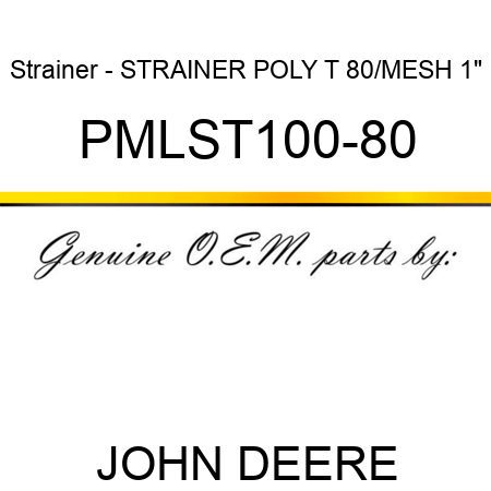 Strainer - STRAINER POLY T 80/MESH 1