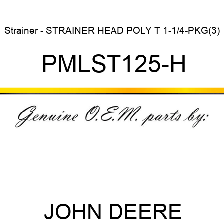 Strainer - STRAINER HEAD POLY T 1-1/4-PKG(3) PMLST125-H