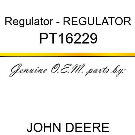 Regulator - REGULATOR PT16229