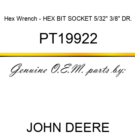 Hex Wrench - HEX BIT SOCKET, 5/32