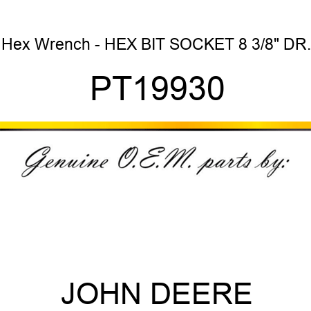 Hex Wrench - HEX BIT SOCKET, 8, 3/8