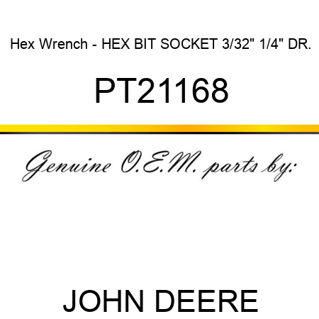 Hex Wrench - HEX BIT SOCKET, 3/32