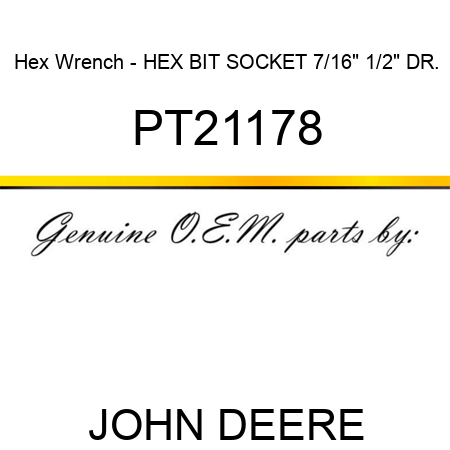 Hex Wrench - HEX BIT SOCKET, 7/16