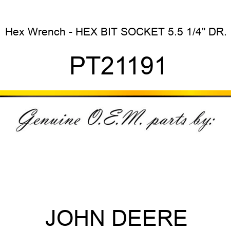 Hex Wrench - HEX BIT SOCKET, 5.5, 1/4