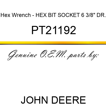 Hex Wrench - HEX BIT SOCKET, 6, 3/8