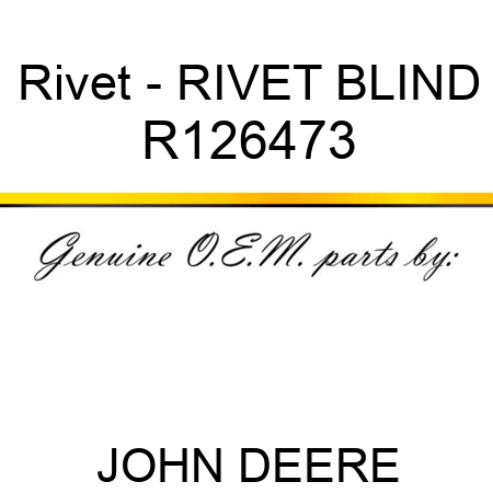 Rivet - RIVET, BLIND R126473