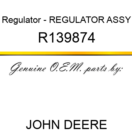 Regulator - REGULATOR ASSY R139874