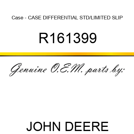 Case - CASE, DIFFERENTIAL STD/LIMITED SLIP R161399