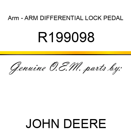 Arm - ARM, DIFFERENTIAL LOCK PEDAL R199098
