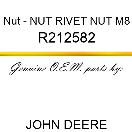 Nut - NUT, RIVET, NUT, M8 R212582