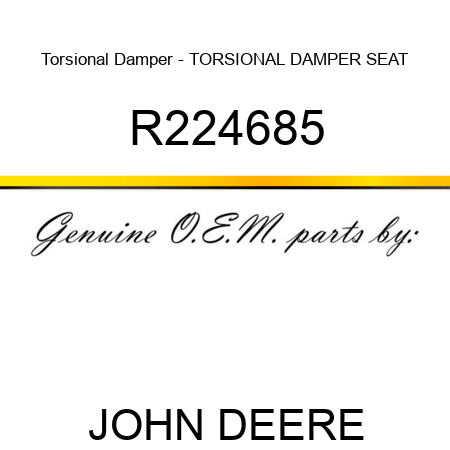 Torsional Damper - TORSIONAL DAMPER, SEAT R224685