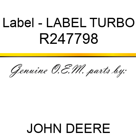 Label - LABEL, TURBO R247798