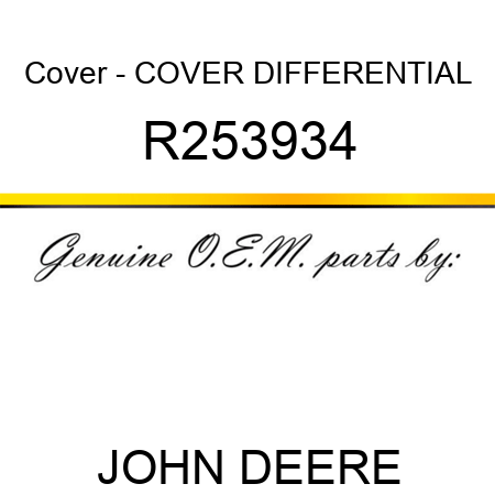 Cover - COVER, DIFFERENTIAL R253934
