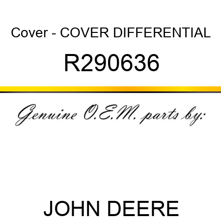 Cover - COVER, DIFFERENTIAL R290636