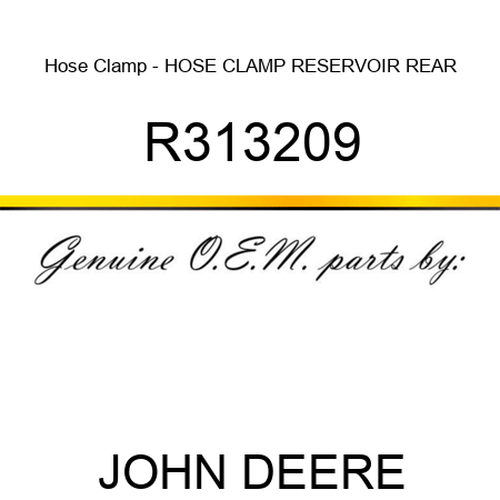 Hose Clamp - HOSE CLAMP, RESERVOIR, REAR R313209