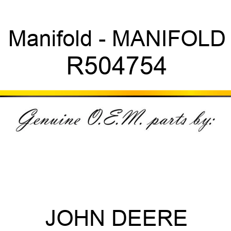 Manifold - MANIFOLD R504754