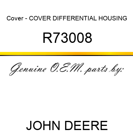 Cover - COVER, DIFFERENTIAL HOUSING R73008