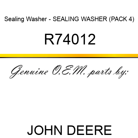 Sealing Washer - SEALING WASHER (PACK 4) R74012